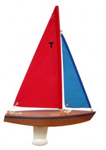 wooden toy sailboat, wood toys, pond sailer, model sailboat toy, pond boat, model sailboat kit